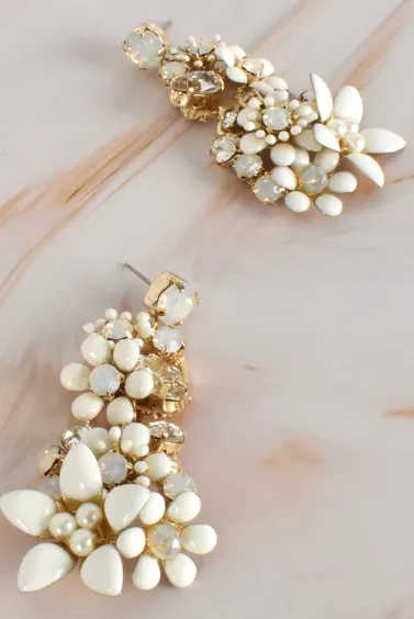 ADORNE JEWELLED EARRINGS PNK