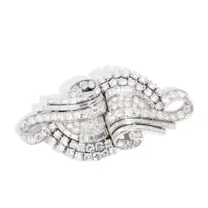 Ailee 9.92ct Diamond Convertible Platinum Art Deco Brooch