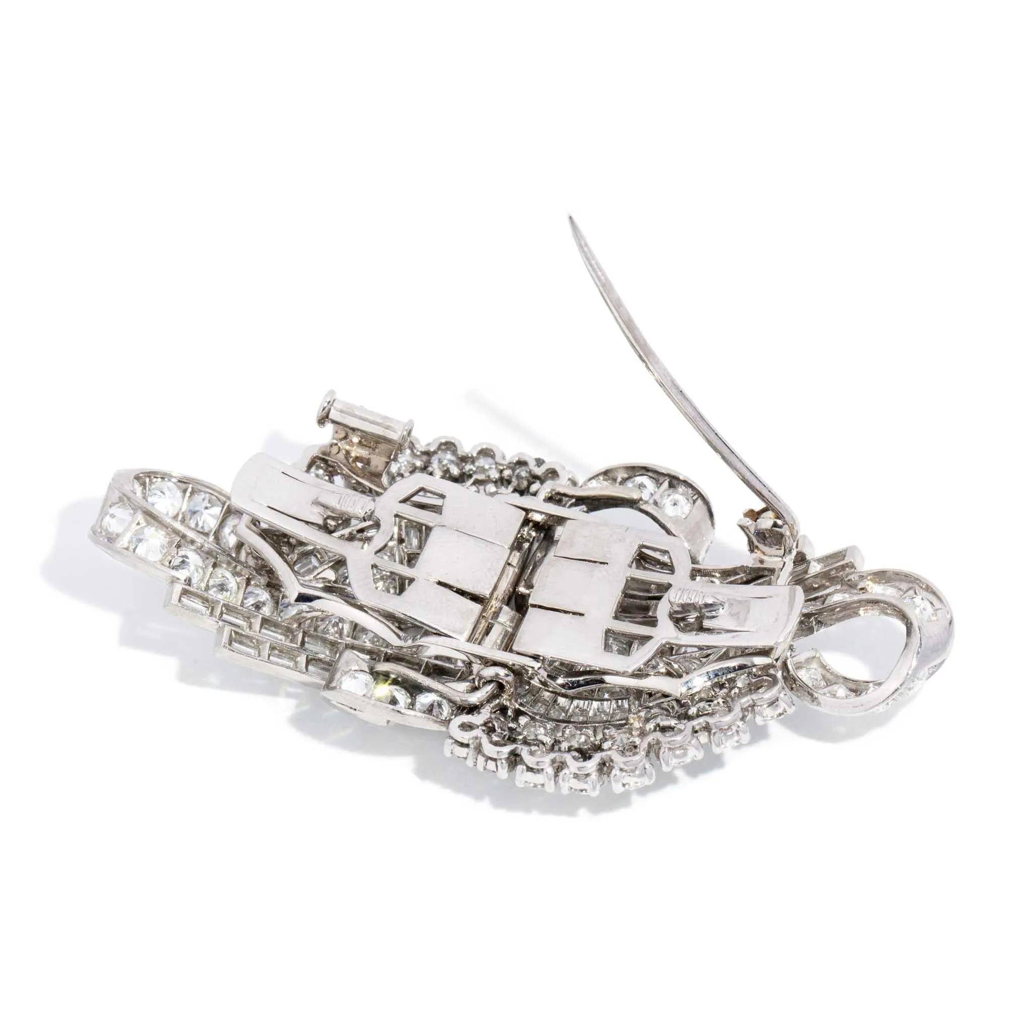 Ailee 9.92ct Diamond Convertible Platinum Art Deco Brooch