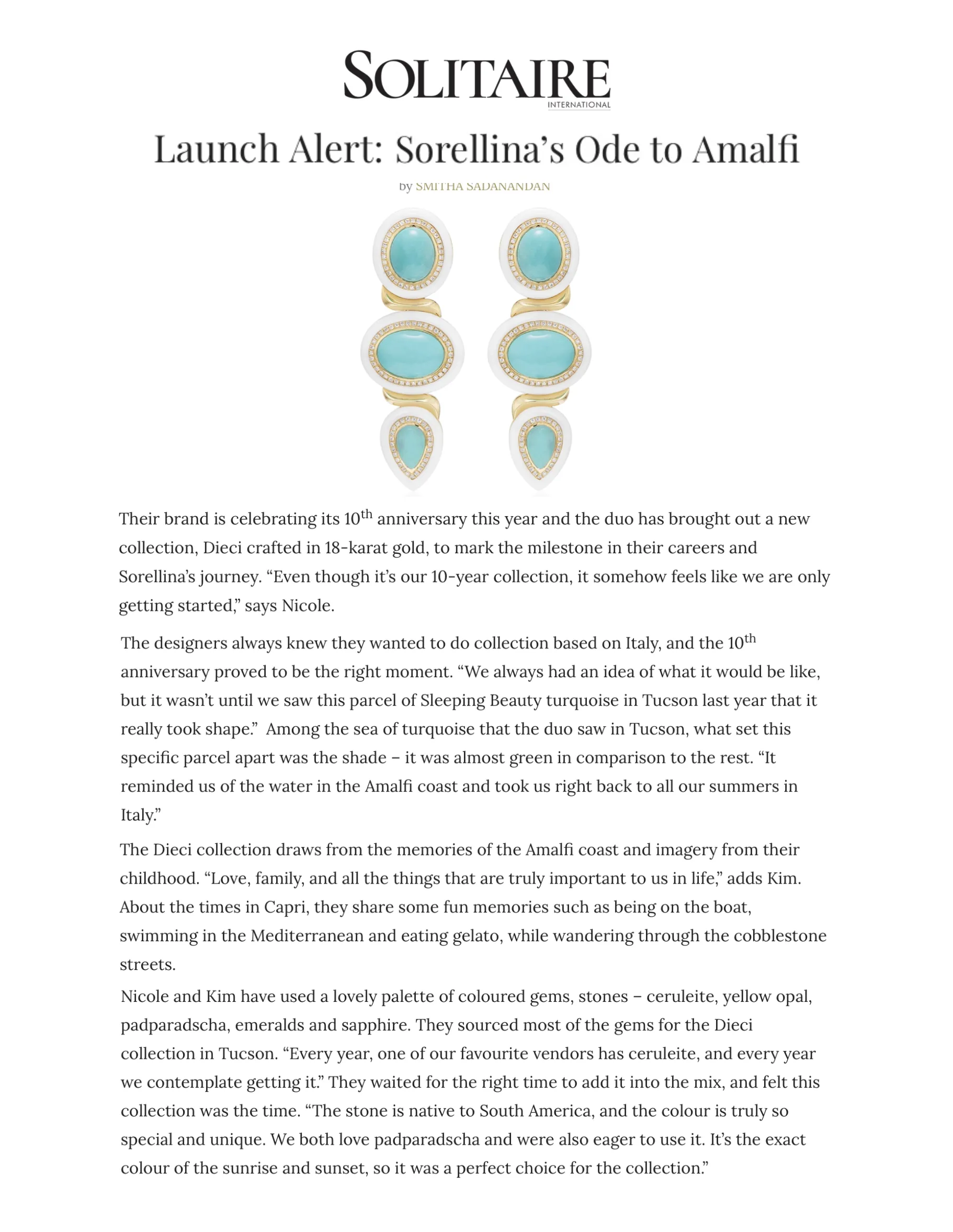 Amalfi Earrings in Sleeping Beauty