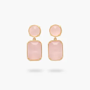 Amare Wear Rose Quartz Statement Earrings