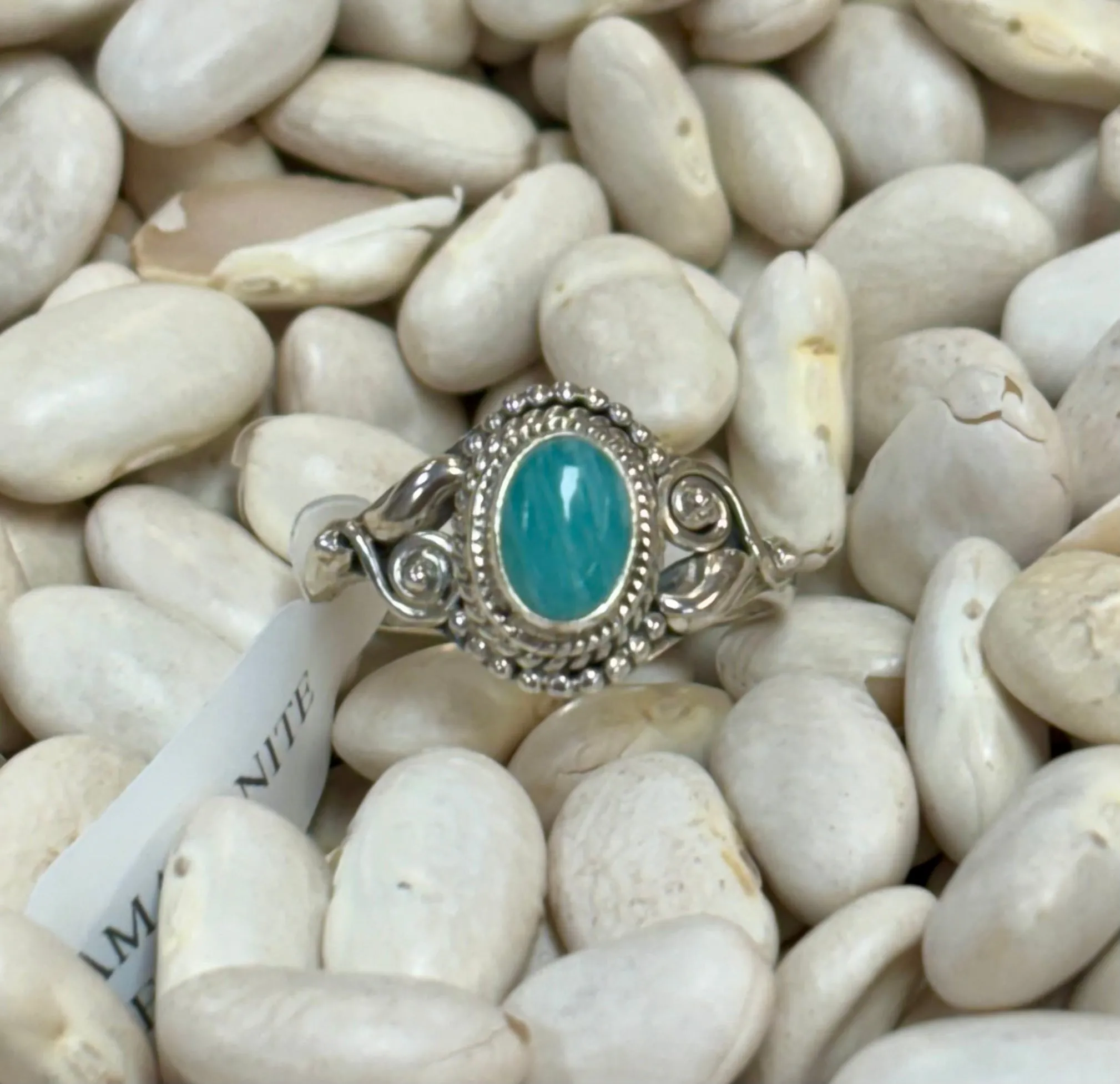Amazonite Dahlia Sterling Silver Ring