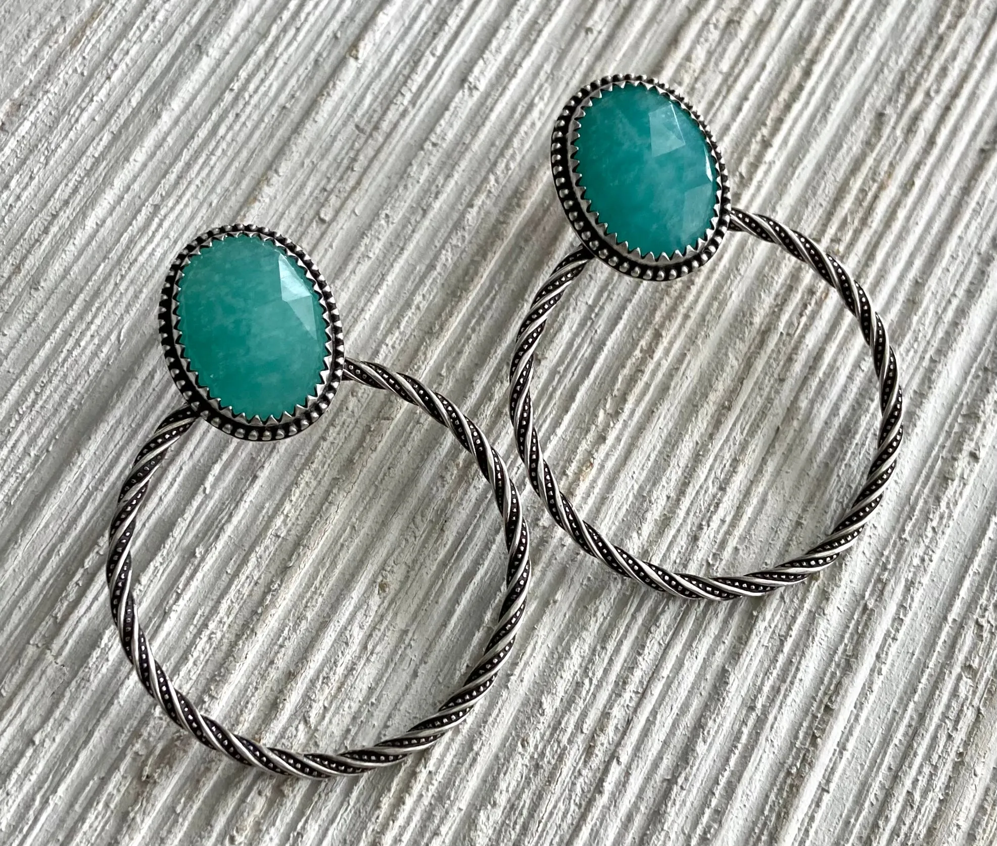 Amazonite Hoop Earrings