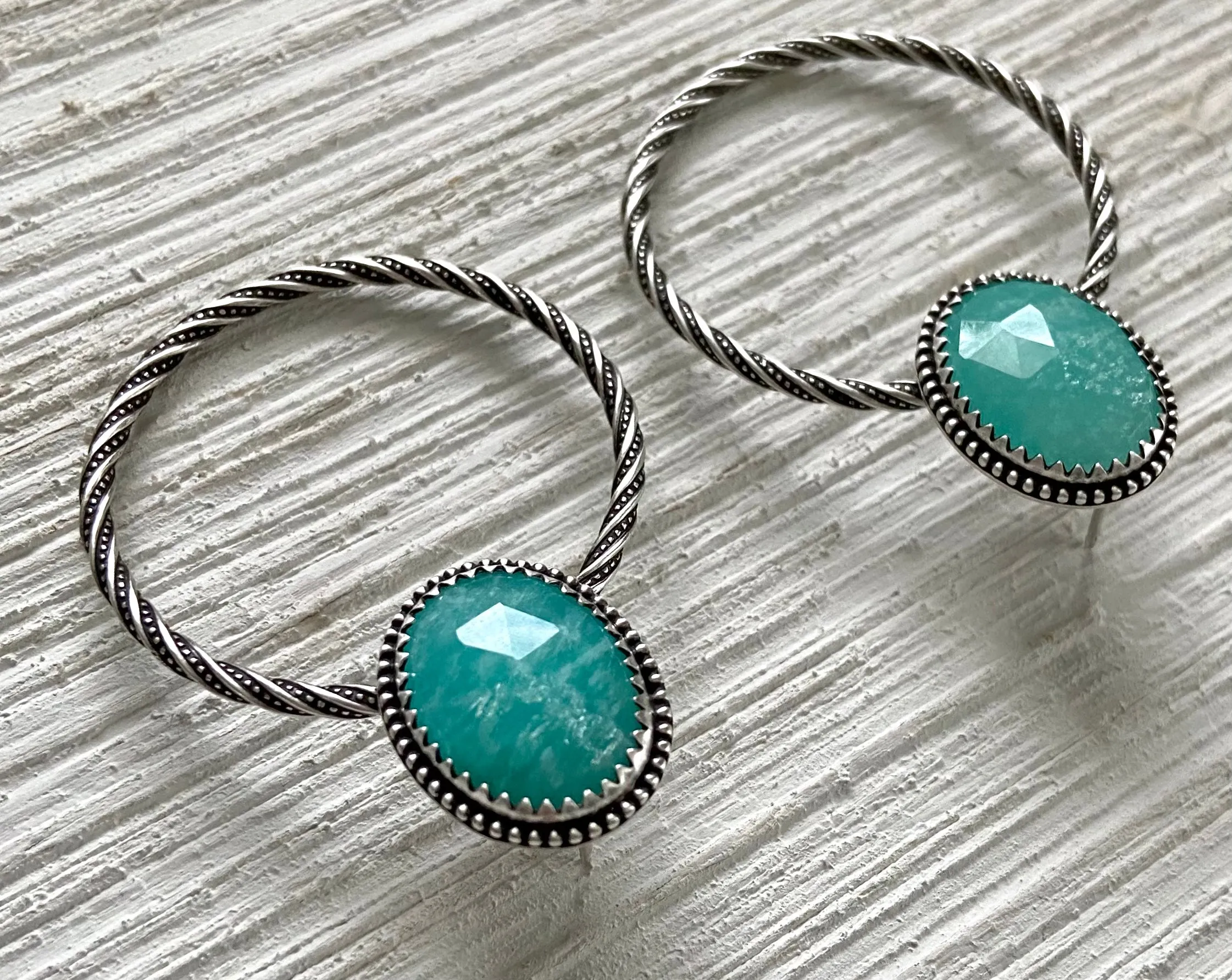 Amazonite Hoop Earrings