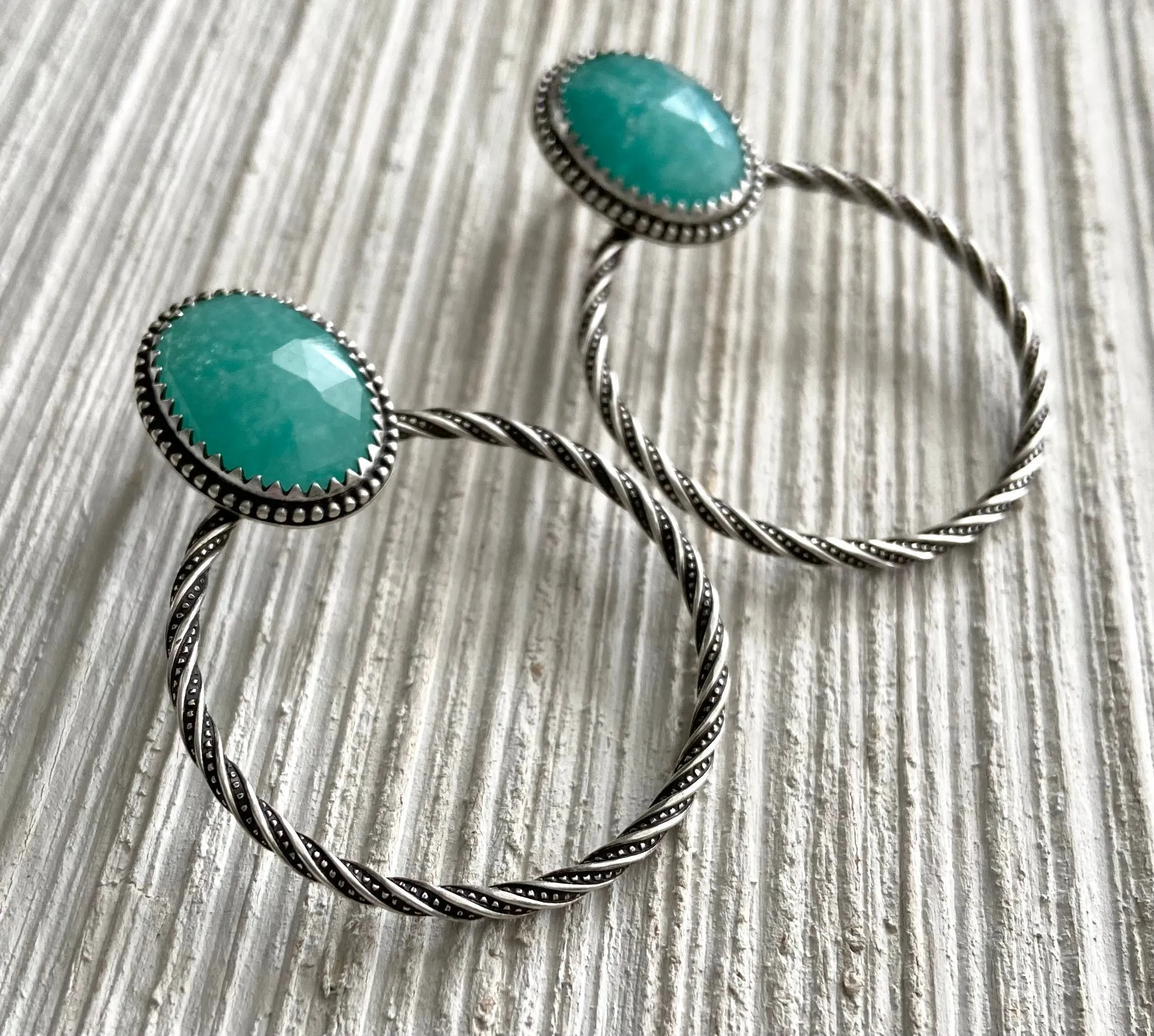 Amazonite Hoop Earrings