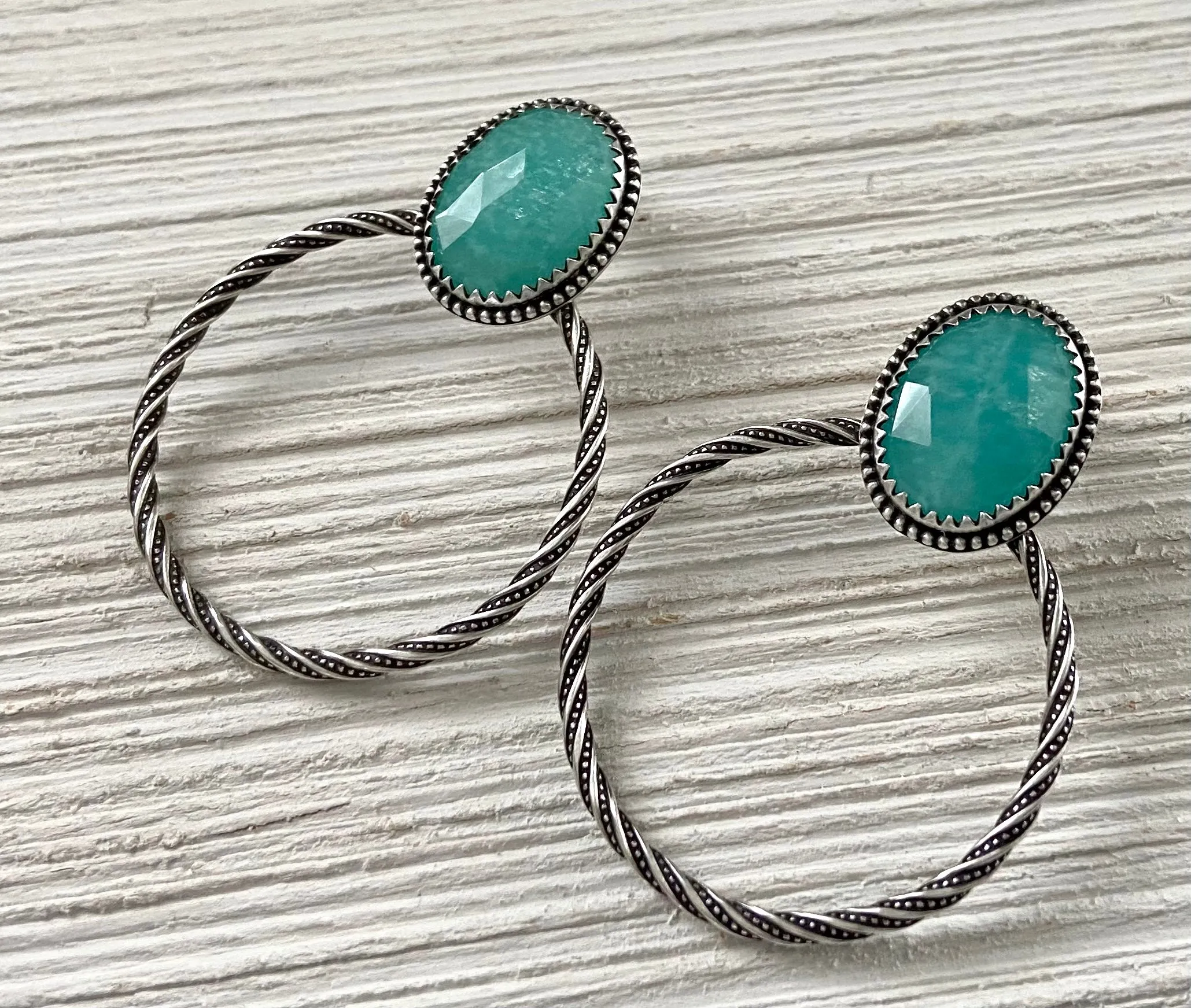 Amazonite Hoop Earrings