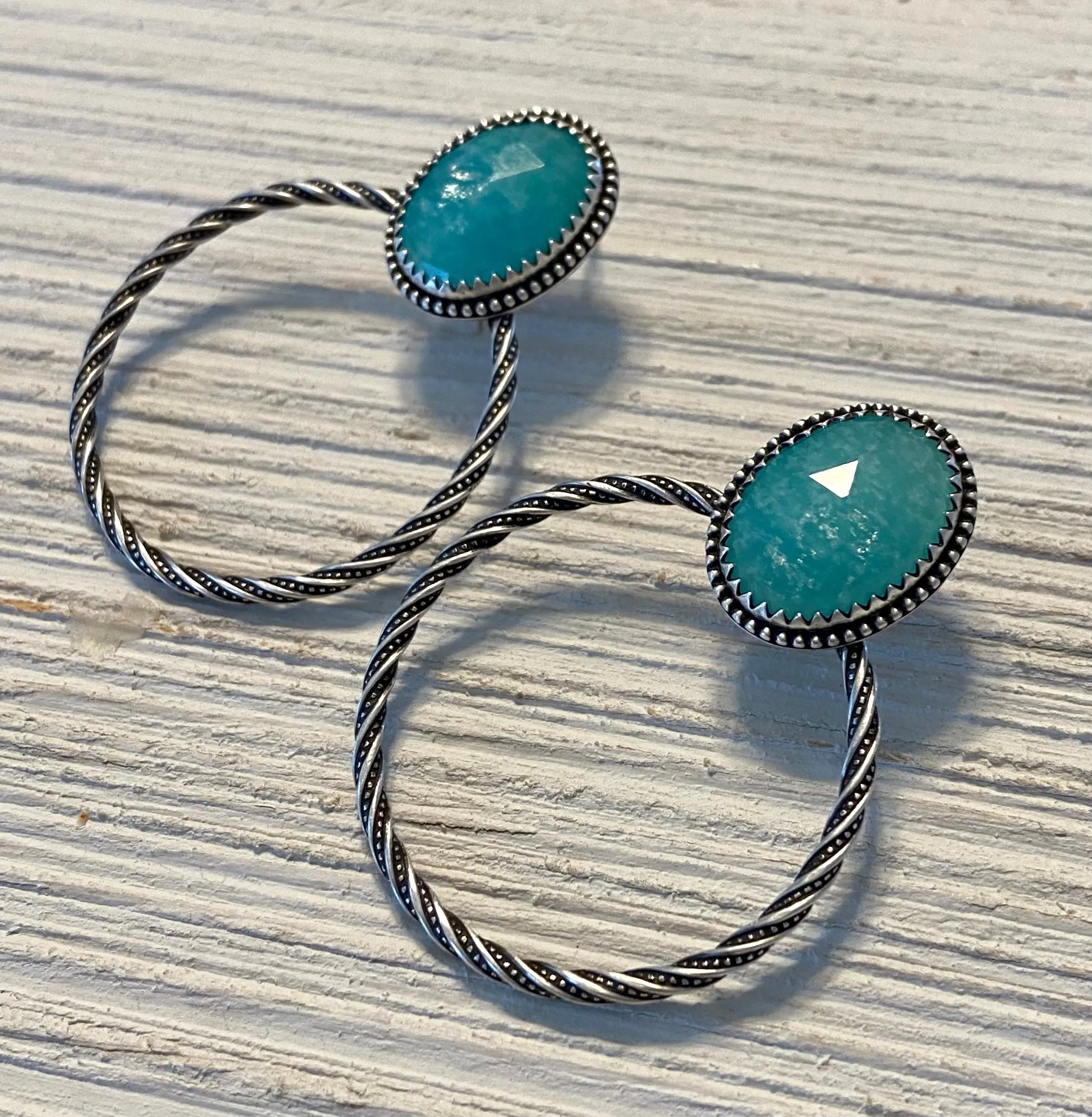 Amazonite Hoop Earrings