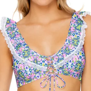ANGEL FACE - Laced Up Ruffle Bralette