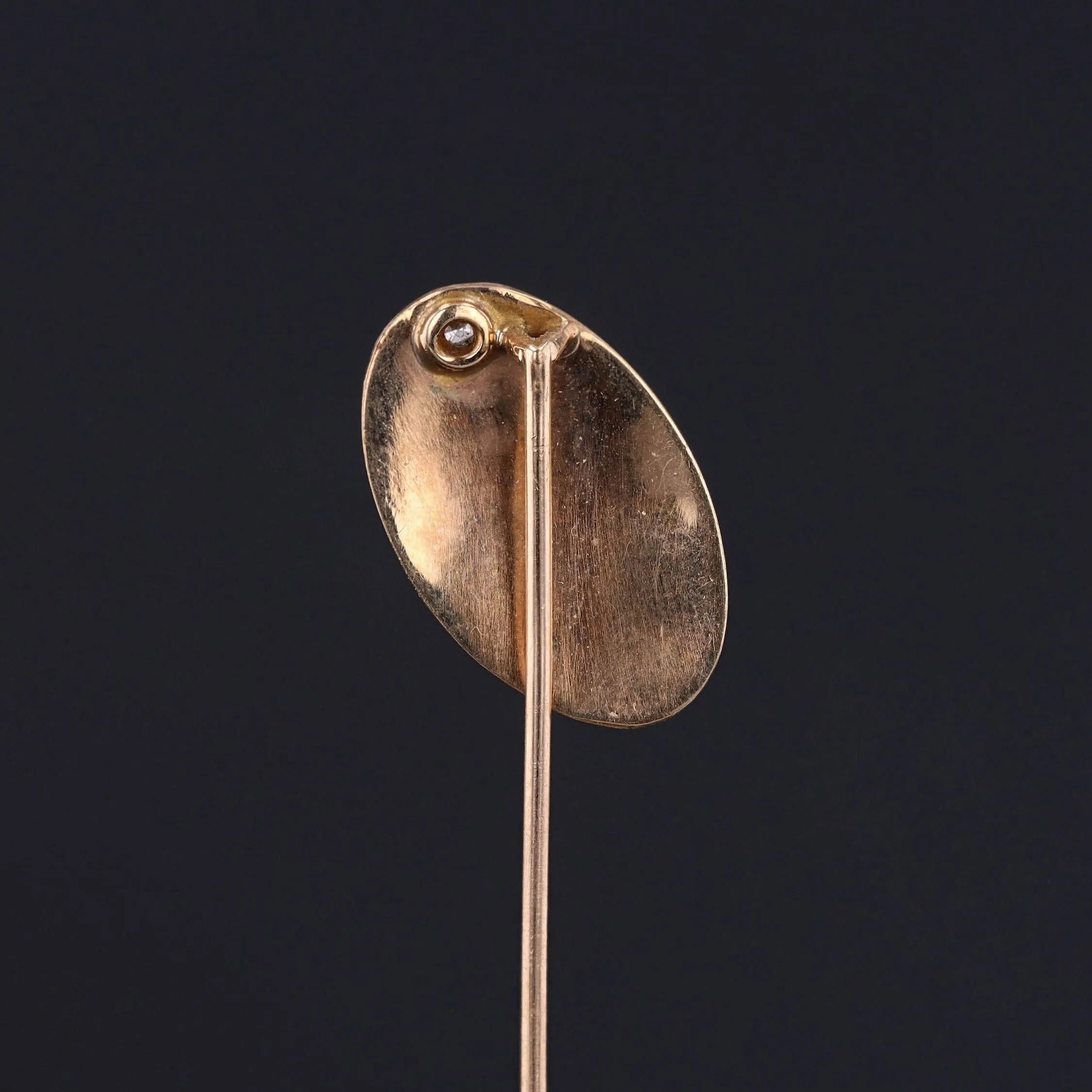 Antique Bird with Diamond Stickpin of 10k Gold