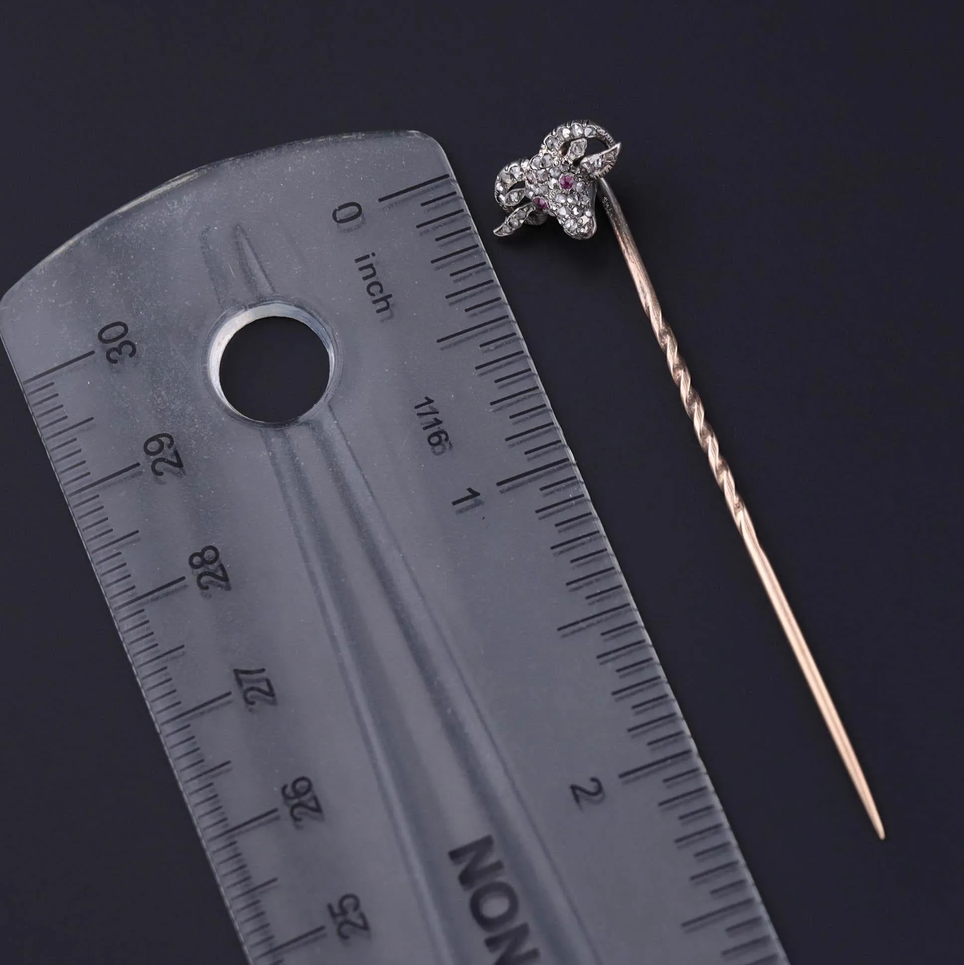 Antique Diamond Aries Ram Stickpin