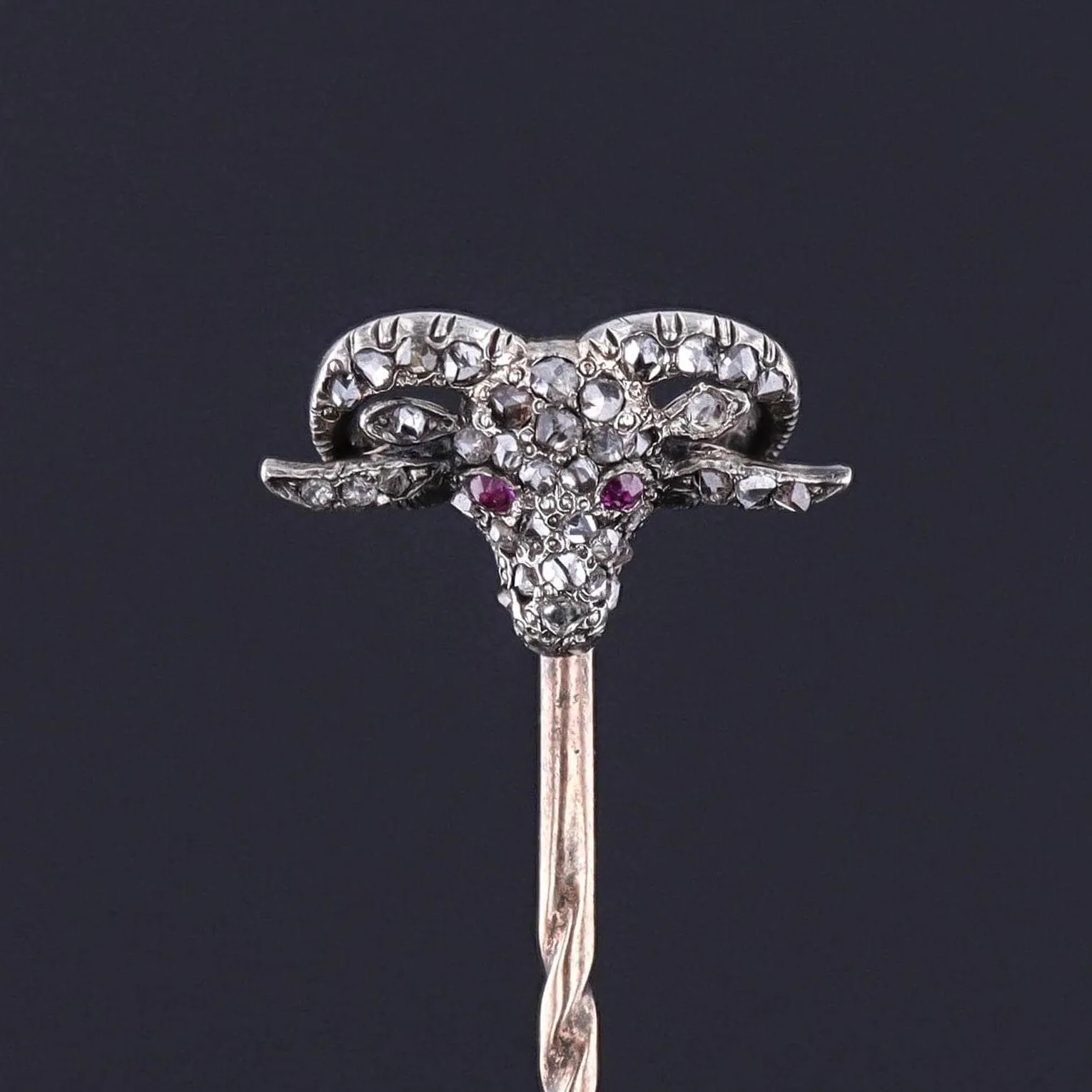 Antique Diamond Aries Ram Stickpin
