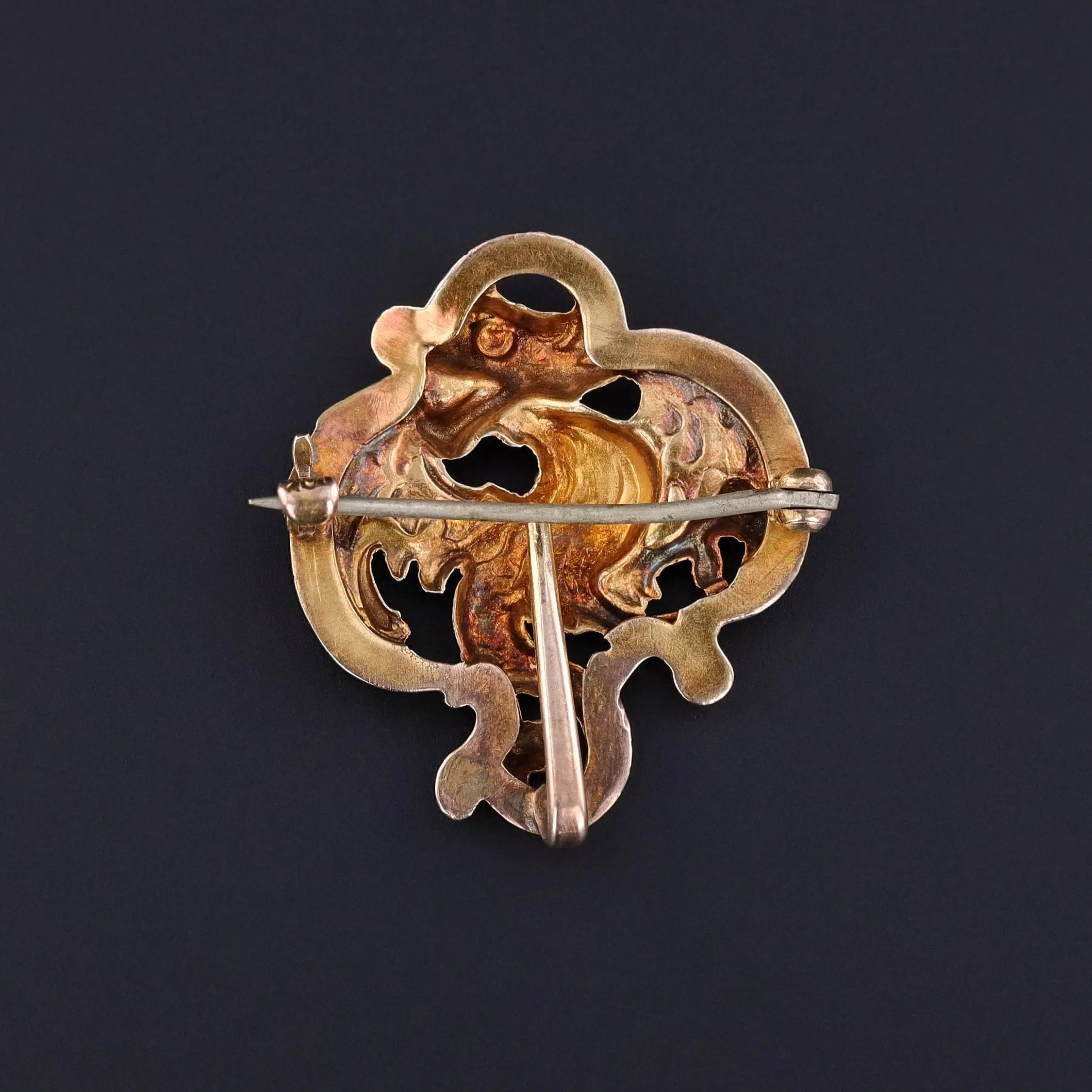 Antique Dragon Brooch of 10k Gold