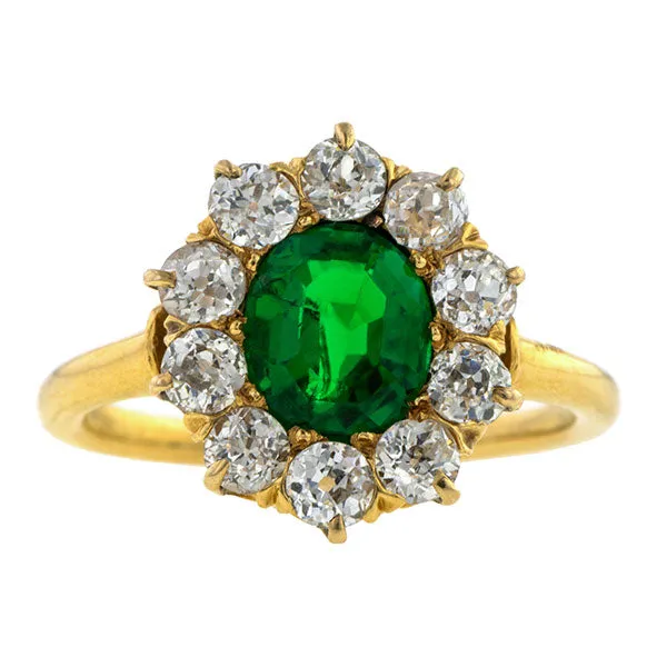 Antique Emerald & Diamond Ring