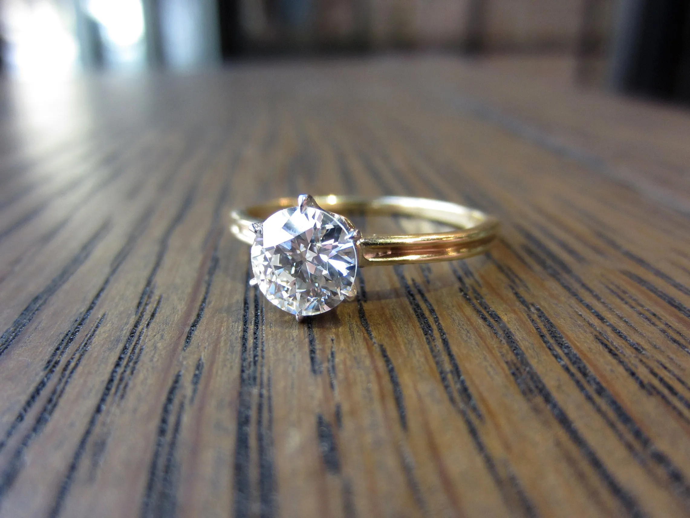 Antique Engagement Ring, Old Euro 1.04