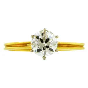 Antique Engagement Ring, Old Euro 1.04