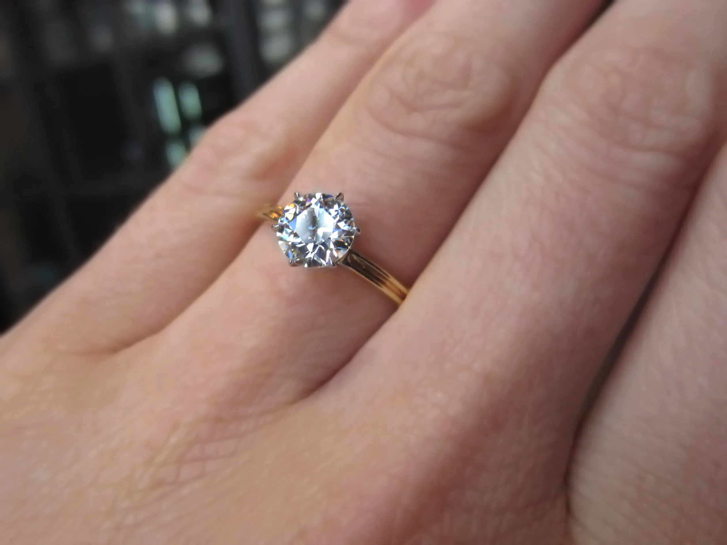 Antique Engagement Ring, Old Euro 1.04