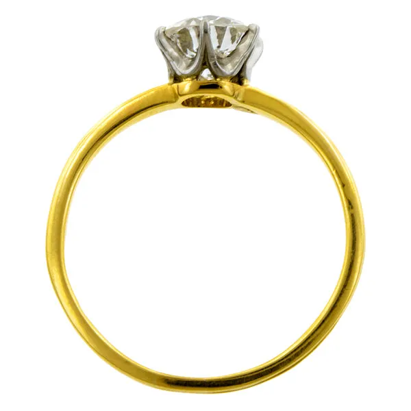 Antique Engagement Ring, Old Euro 1.04