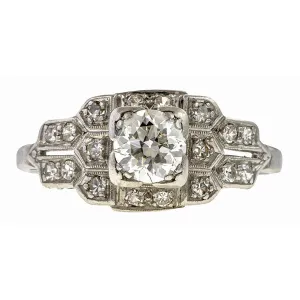 Antique Engagement Ring, Old Mine 0.62ct.