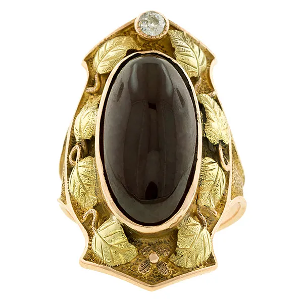 Antique Garnet & Diamond Ring