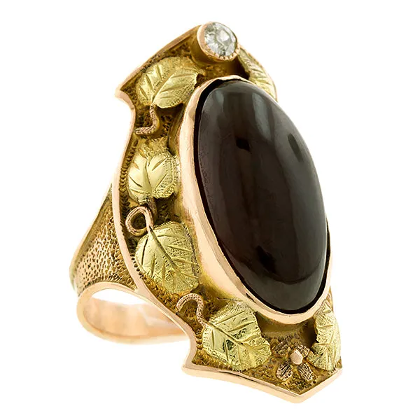 Antique Garnet & Diamond Ring