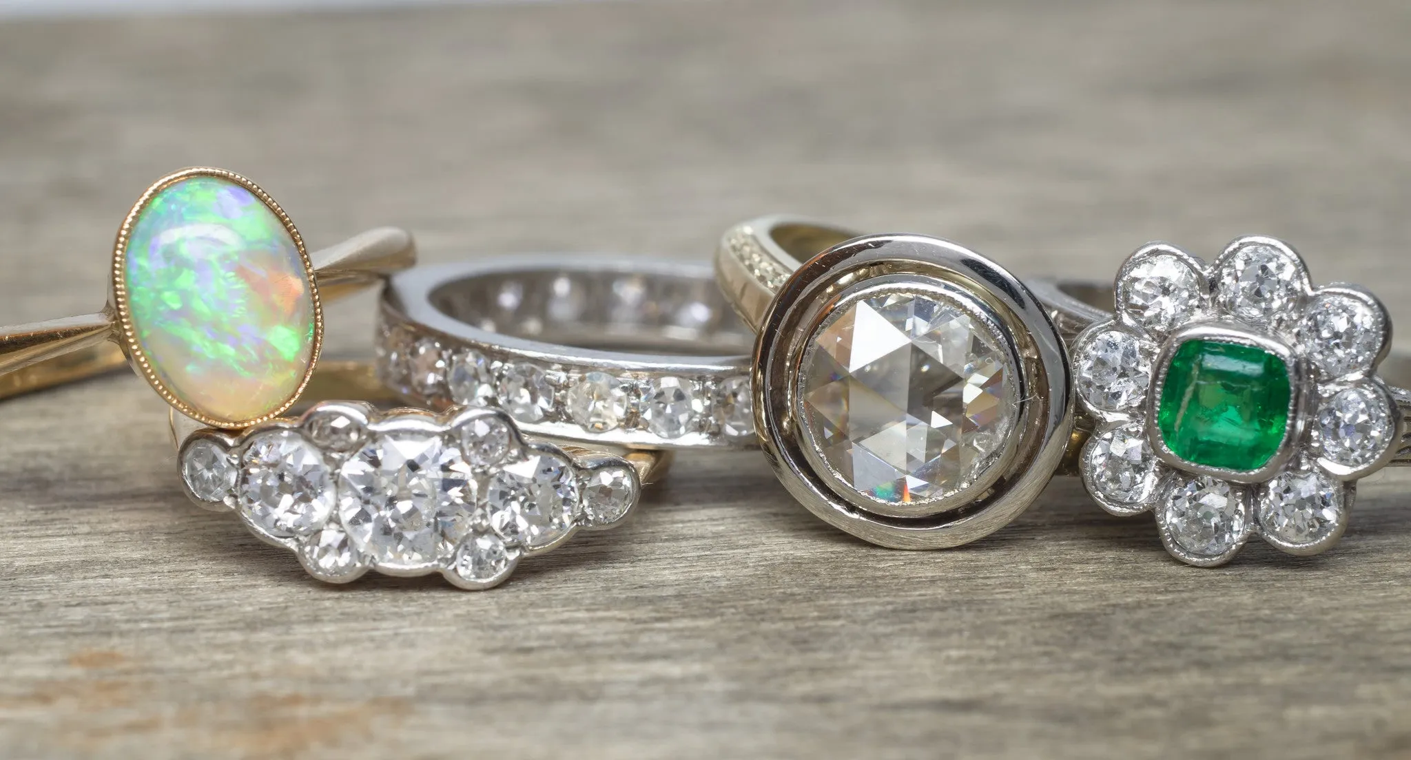 ANTIQUE ROSE CUT DIAMOND RING SOLITAIRE