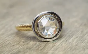 ANTIQUE ROSE CUT DIAMOND RING SOLITAIRE