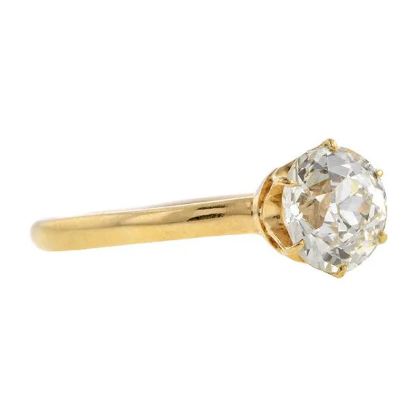 Antique Solitaire Engagement Ring, Old European Cut Diamond 1.25ct