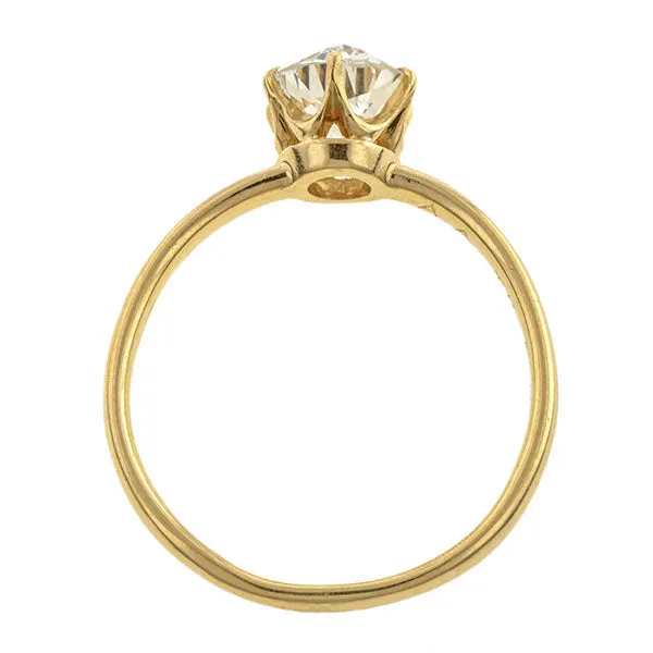 Antique Solitaire Engagement Ring, Old European Cut Diamond 1.25ct