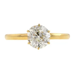 Antique Solitaire Engagement Ring, Old European Cut Diamond 1.25ct