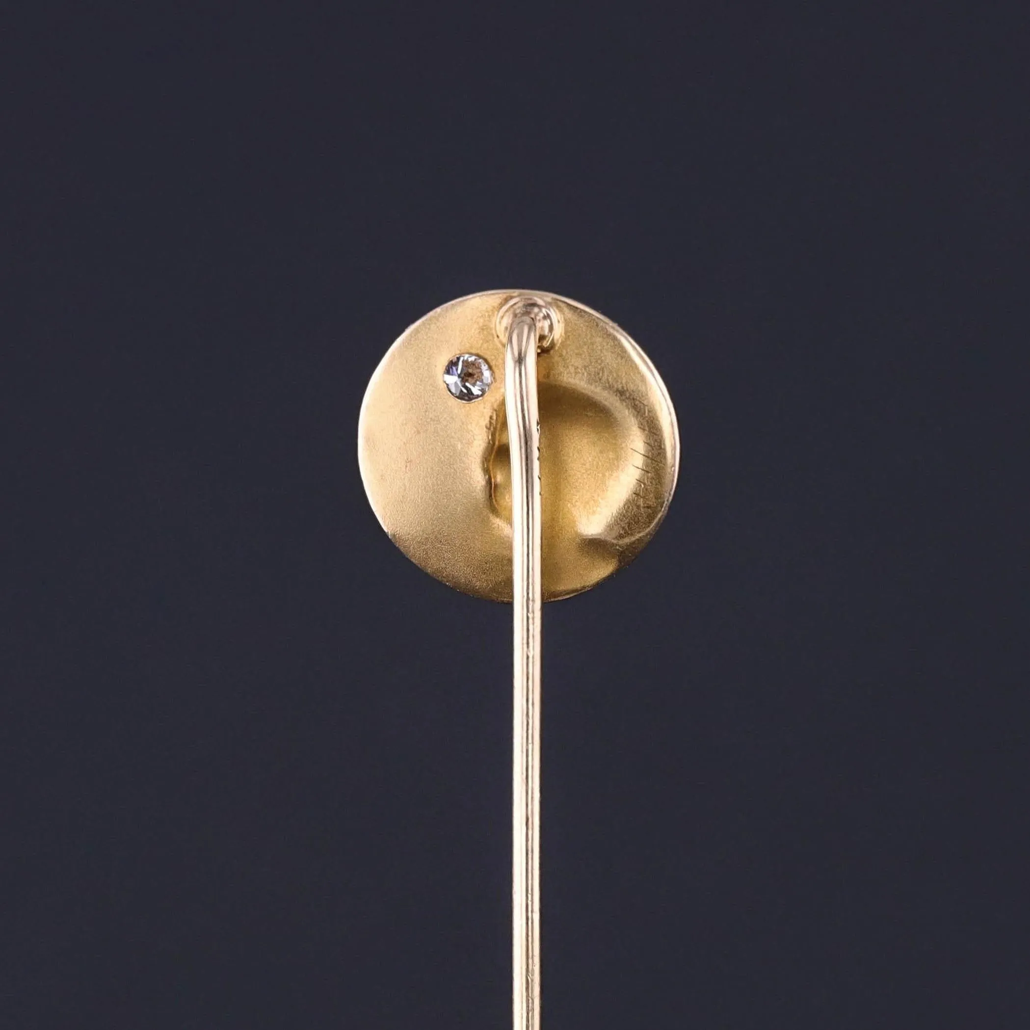 Antique Woman and Birds Stickpin of 14k Gold