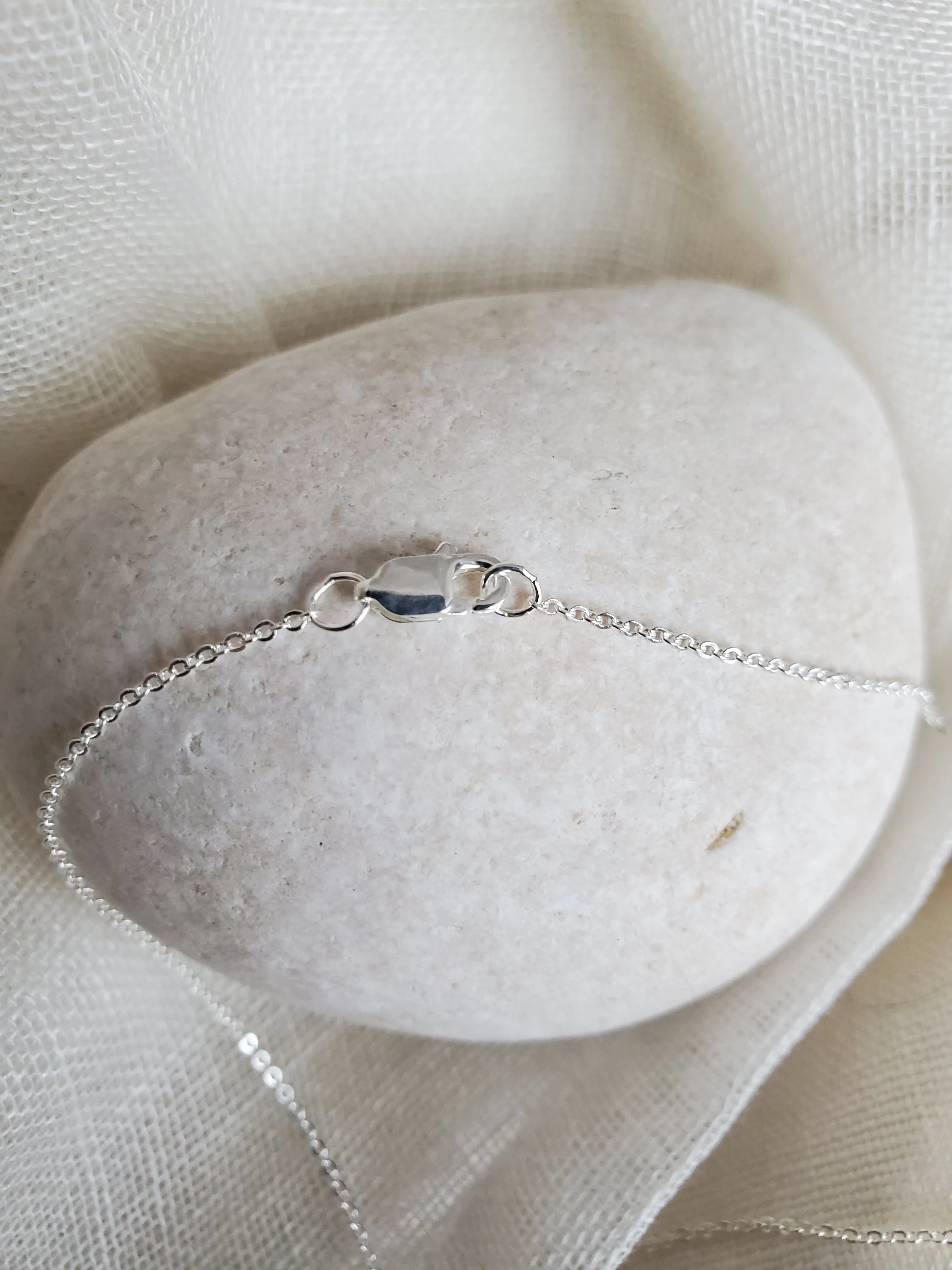 April Birthstone Sterling Silver Necklace (Diamond)