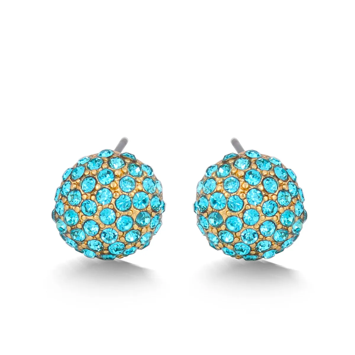 AQUA BLUE CRYSTAL STUD EARRINGS #HNE88756GDAQ