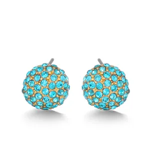 AQUA BLUE CRYSTAL STUD EARRINGS #HNE88756GDAQ