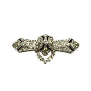 Art Deco Diamond and Sapphire Brooch