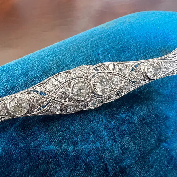Art Deco Diamond Bar Pin