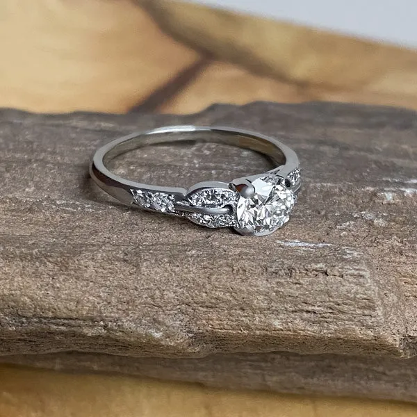 Art Deco Engagement Ring, Circular Brilliant 0.73ct.