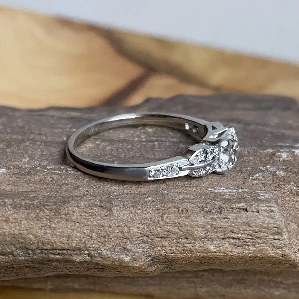 Art Deco Engagement Ring, Circular Brilliant 0.73ct.