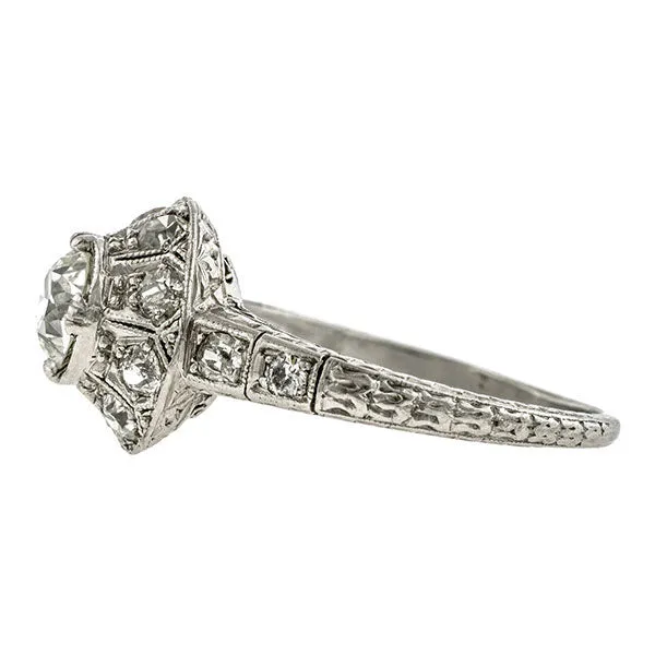 Art Deco Engagement Ring, Old Euro 0.61ct