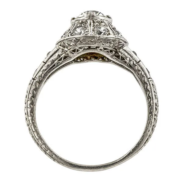 Art Deco Engagement Ring, Old Euro 0.61ct