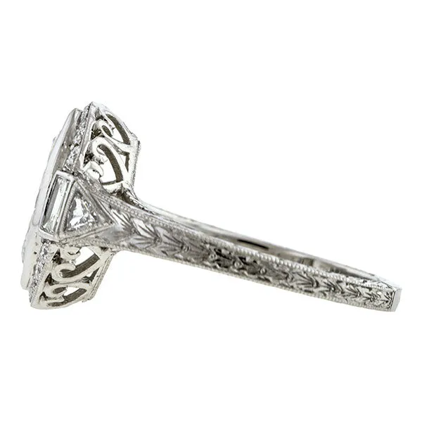 Art Deco Style Engagement Ring, MQ 0.92ct