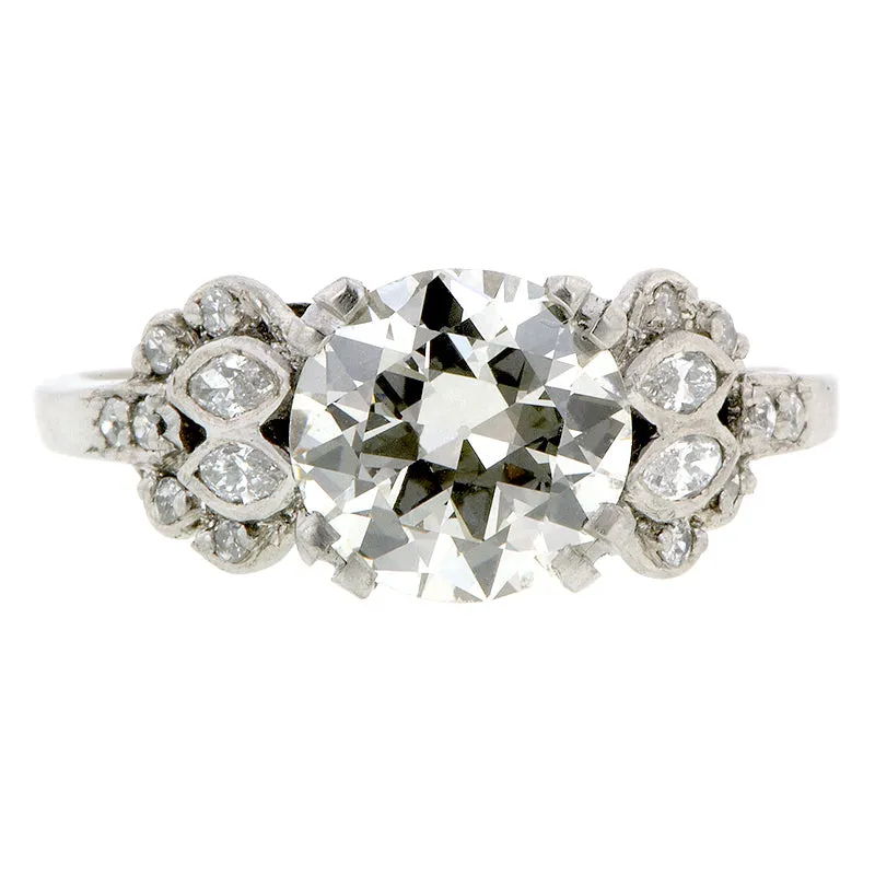 Art Deco TRB 1.62ct Platinum Engagement Ring