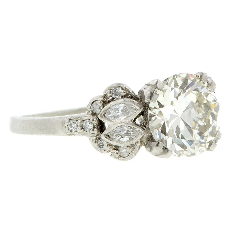Art Deco TRB 1.62ct Platinum Engagement Ring