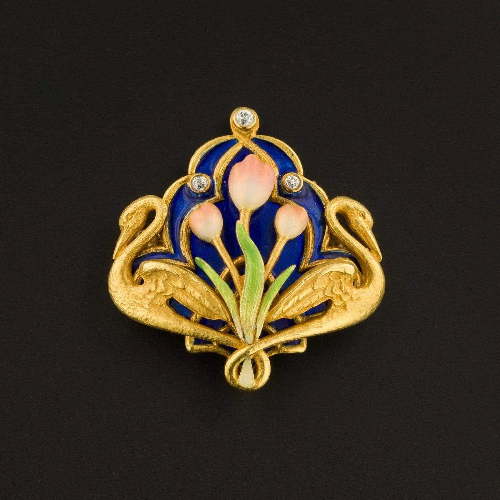 Art Nouveau Brooch | Enamel Brooch