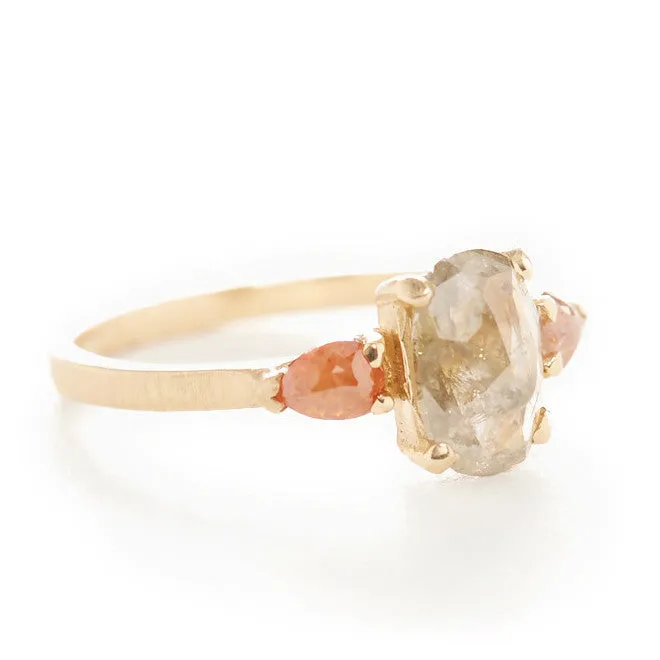 Artists Delight Three Stone Opaque Diamond Ring
