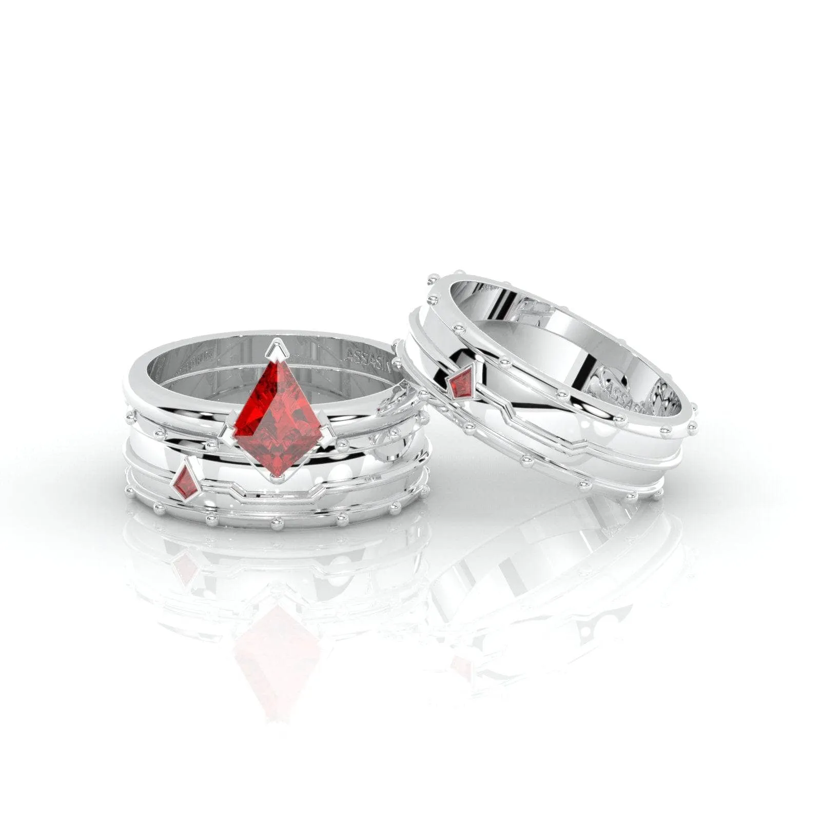 Assasin's Promise Ring Set (Women)- 14k Yellow Gold Video Game Inspired Rings