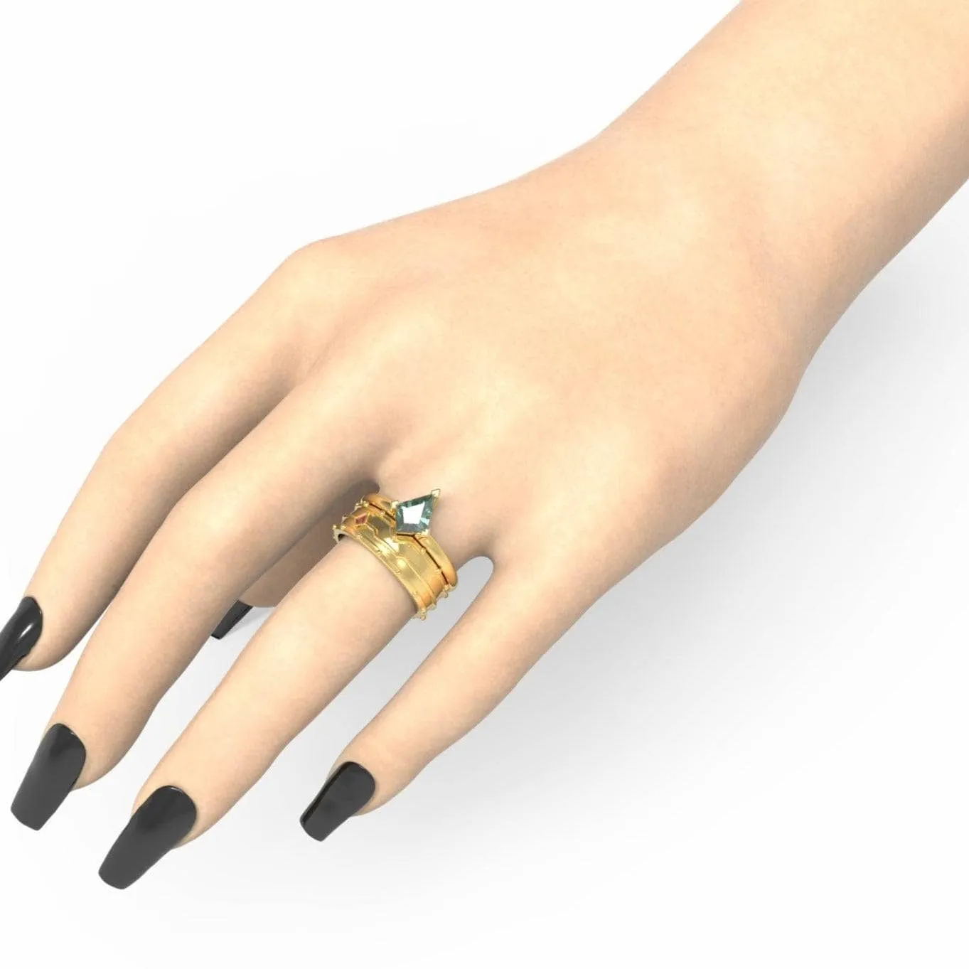 Assasin's Promise Ring Set (Women)- 14k Yellow Gold Video Game Inspired Rings