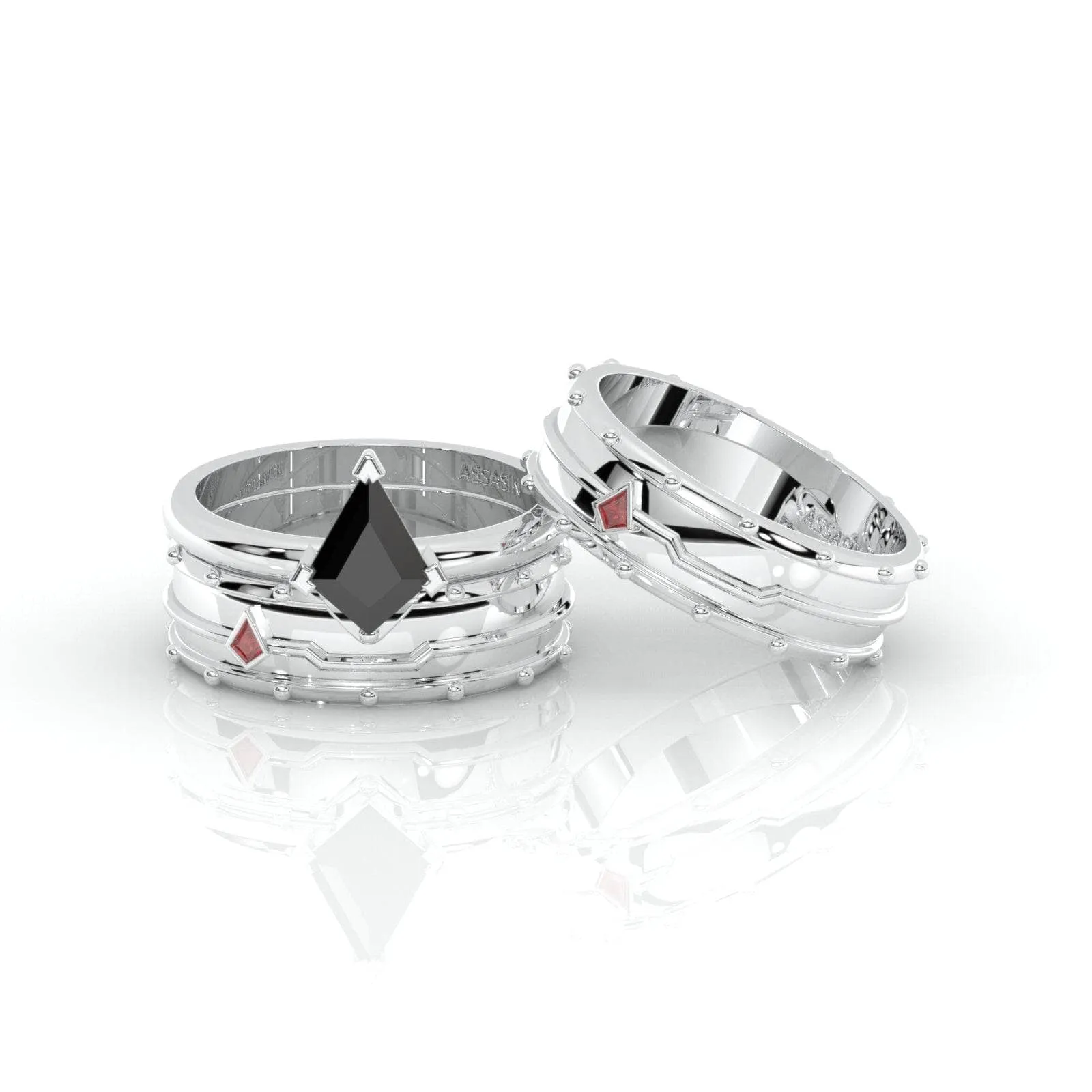 Assasin's Promise Ring Set (Women)- 14k Yellow Gold Video Game Inspired Rings