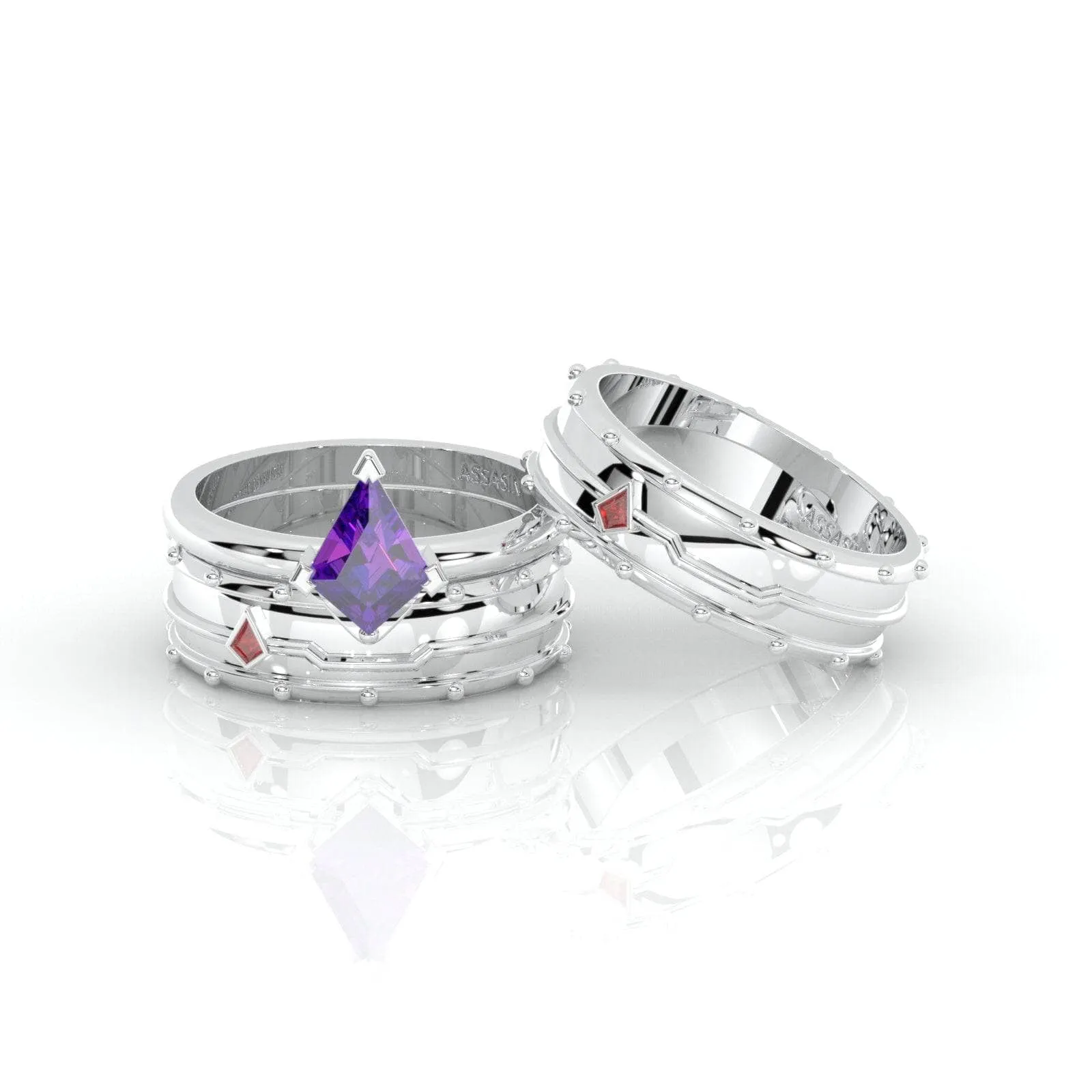 Assasin's Promise Ring Set (Women)- 14k Yellow Gold Video Game Inspired Rings