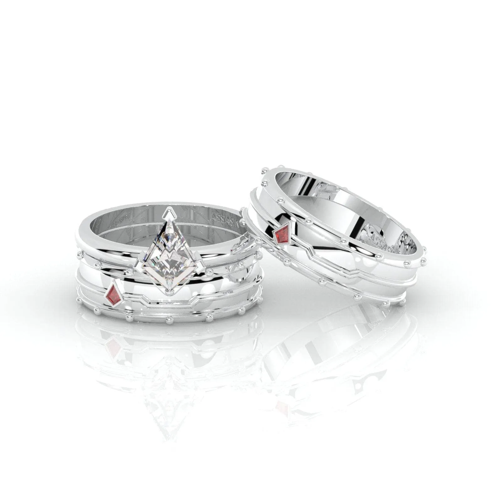 Assasin's Promise Ring Set (Women)- 14k Yellow Gold Video Game Inspired Rings