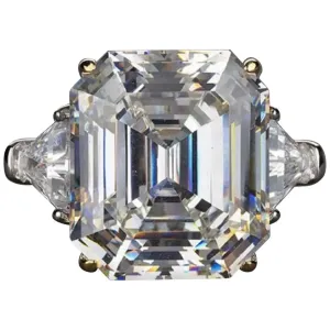Asscher Cut and Trillion Cut Three Stone Engagement Ring